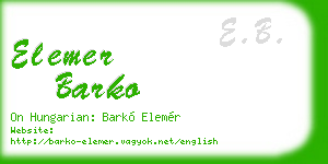 elemer barko business card