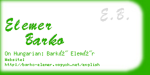 elemer barko business card